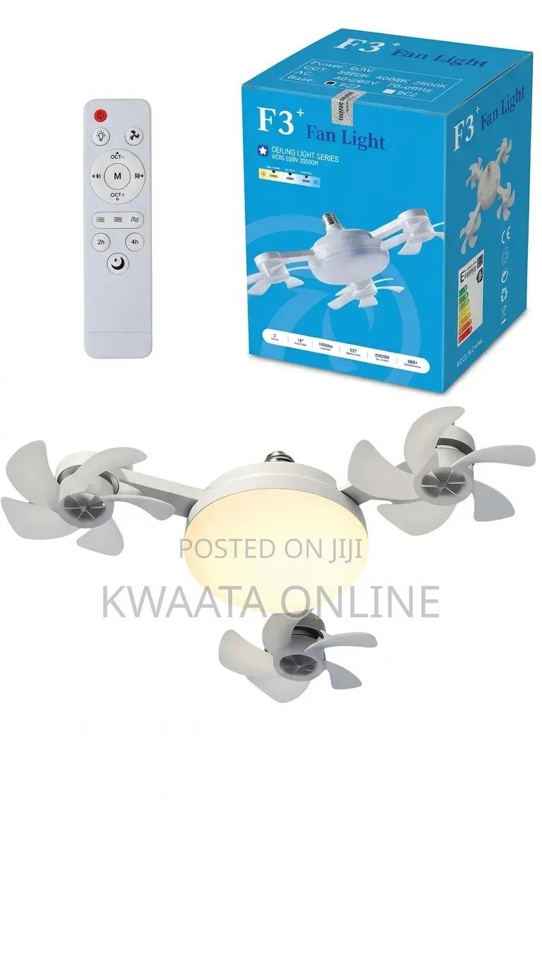 Drone Fan Light – 3-Blade Ceiling Fan With LED Light & Remote