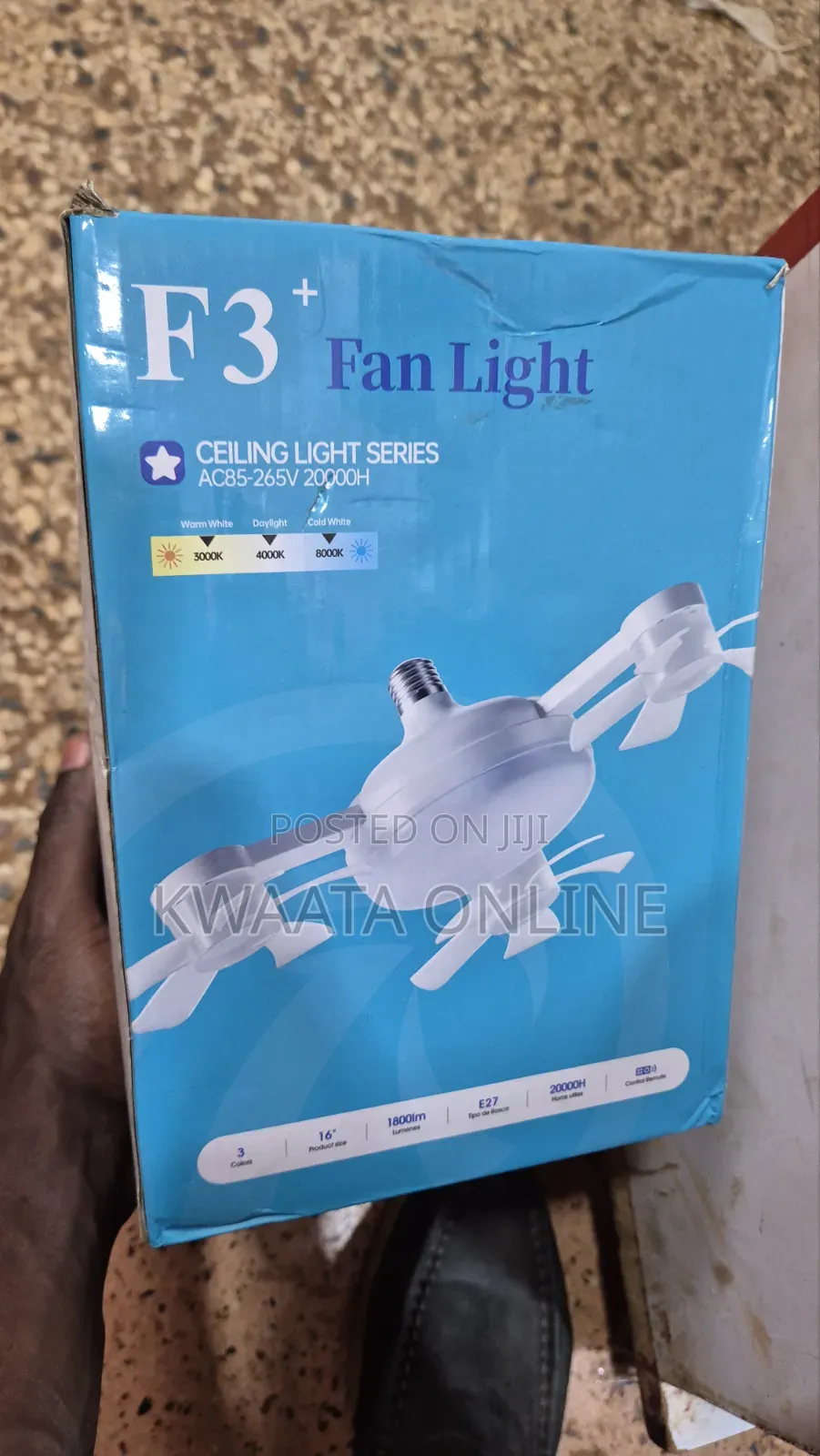 Drone Fan Light – 3-Blade Ceiling Fan With LED Light & Remote