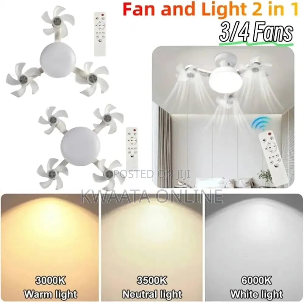 Drone Fan Light – 3-Blade Ceiling Fan With LED Light & Remote