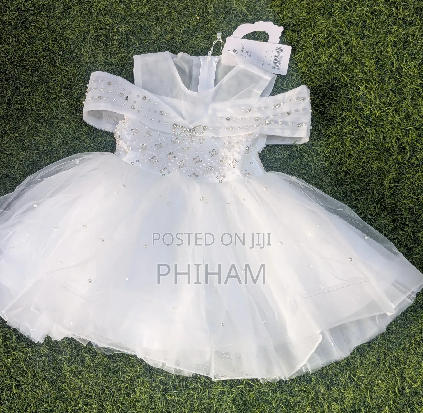 Girls White Party Dress.