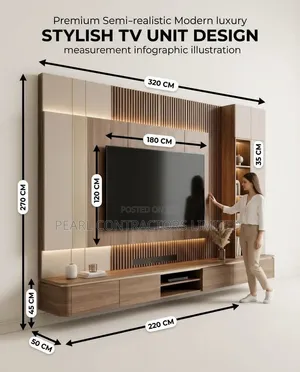 Wall Unit TV Stands in Any Colour From 350,000/- Per Square Meter