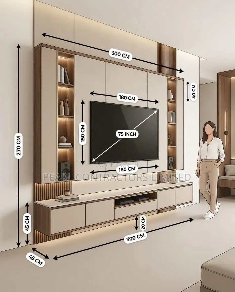 Wall Unit TV Stands in Any Colour From 350,000/- Per Square Meter