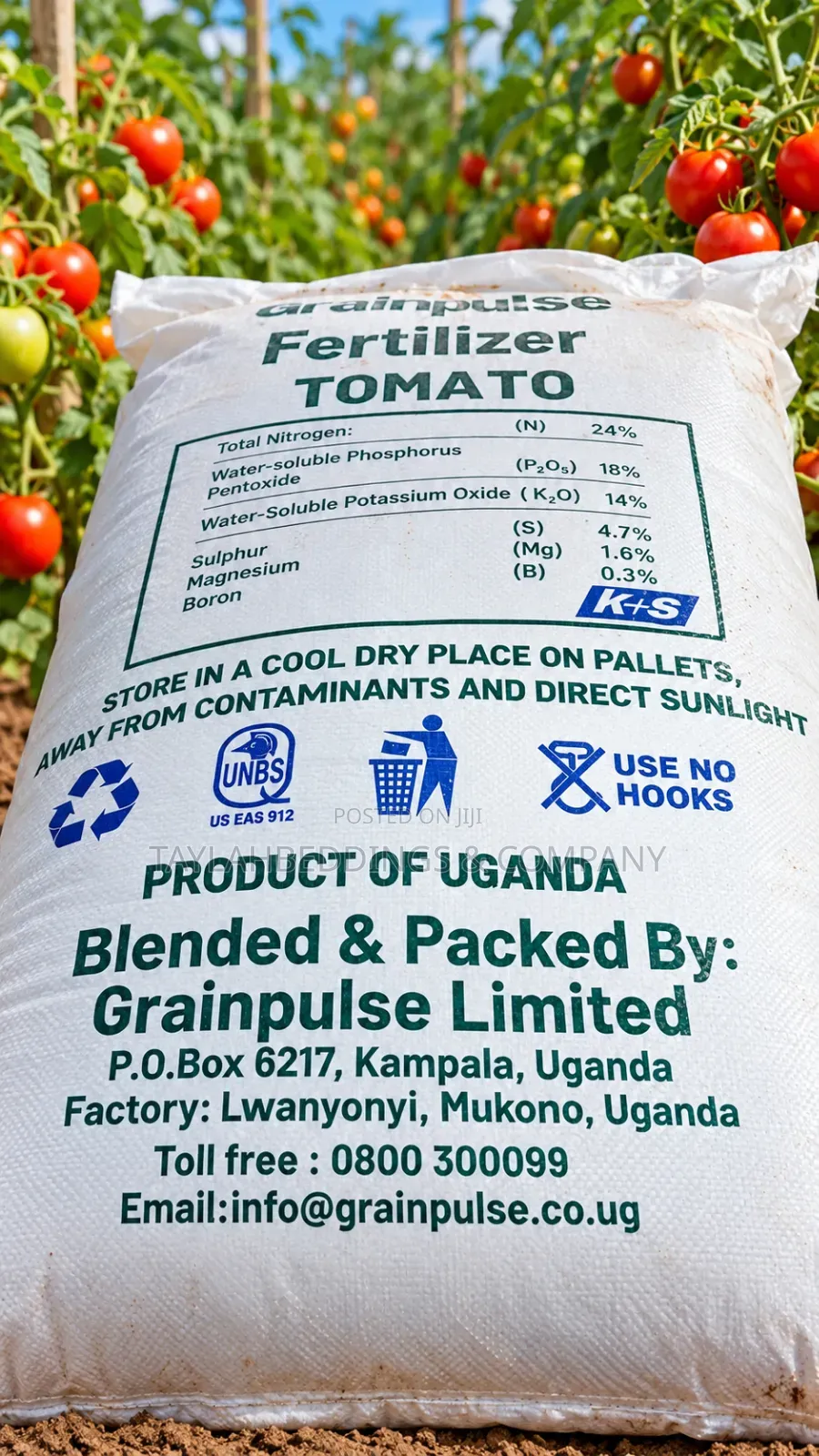 Grainpulse Tomato Fertilizer – NPK 24:18:14 Sulphur, Magnesium & Boron
