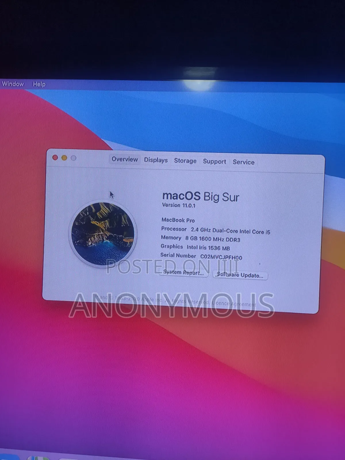 Laptop Apple MacBook Pro 2013 8GB Intel Core i5 SSD 128GB