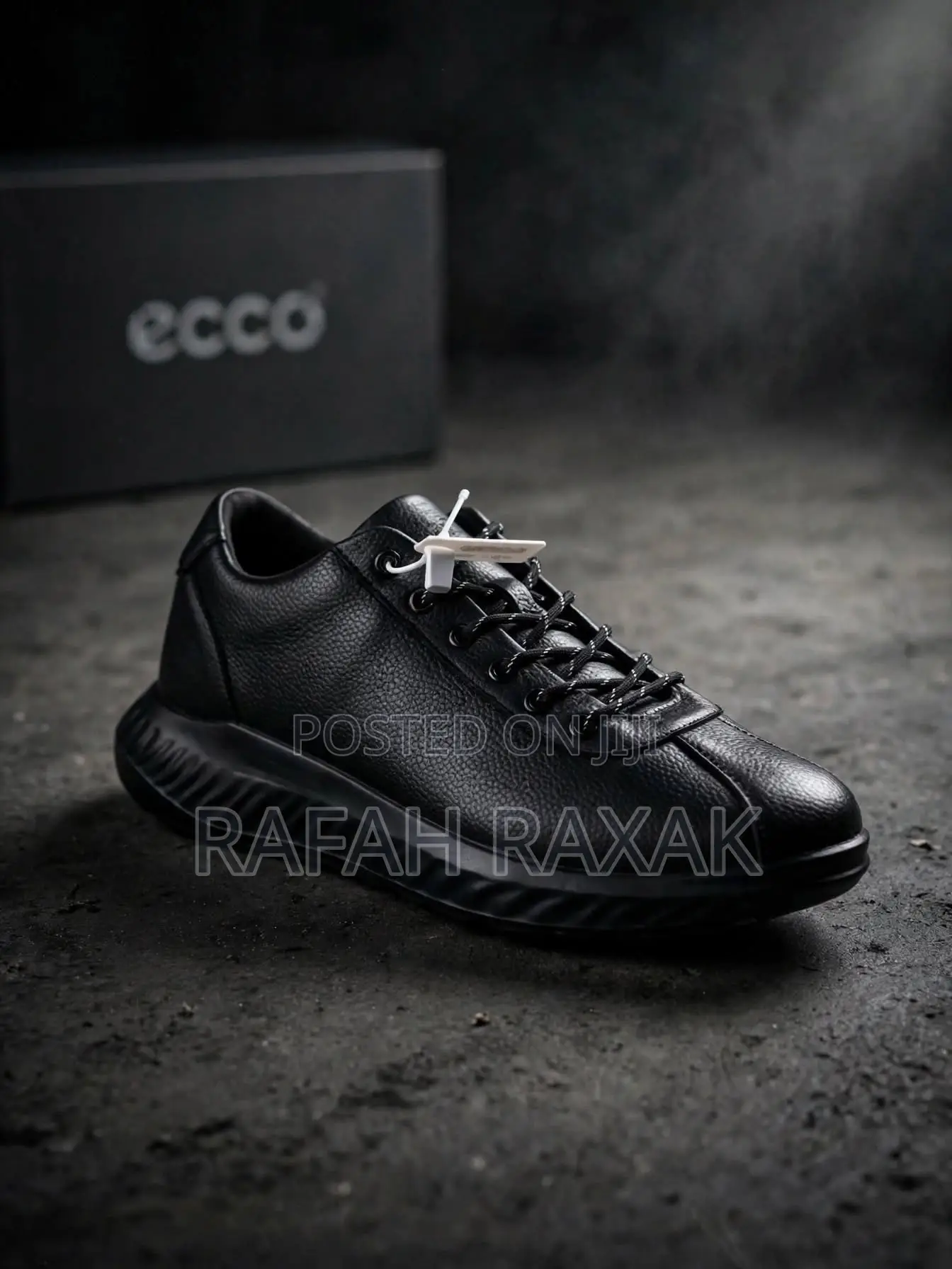 Black Ecco Soft Zero Leather Lace Up Sneakers