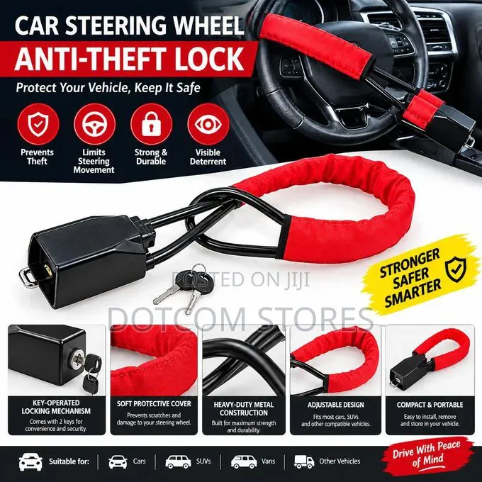 Anti-Theft Steering Wheel and Seat Belt Lock