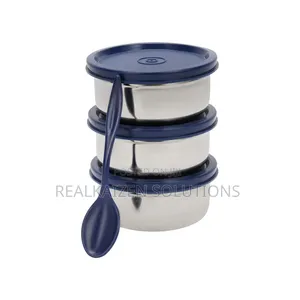 ROYALFORD 3pcs Stainless Steel Lunch Box With Insulated Carry Bag