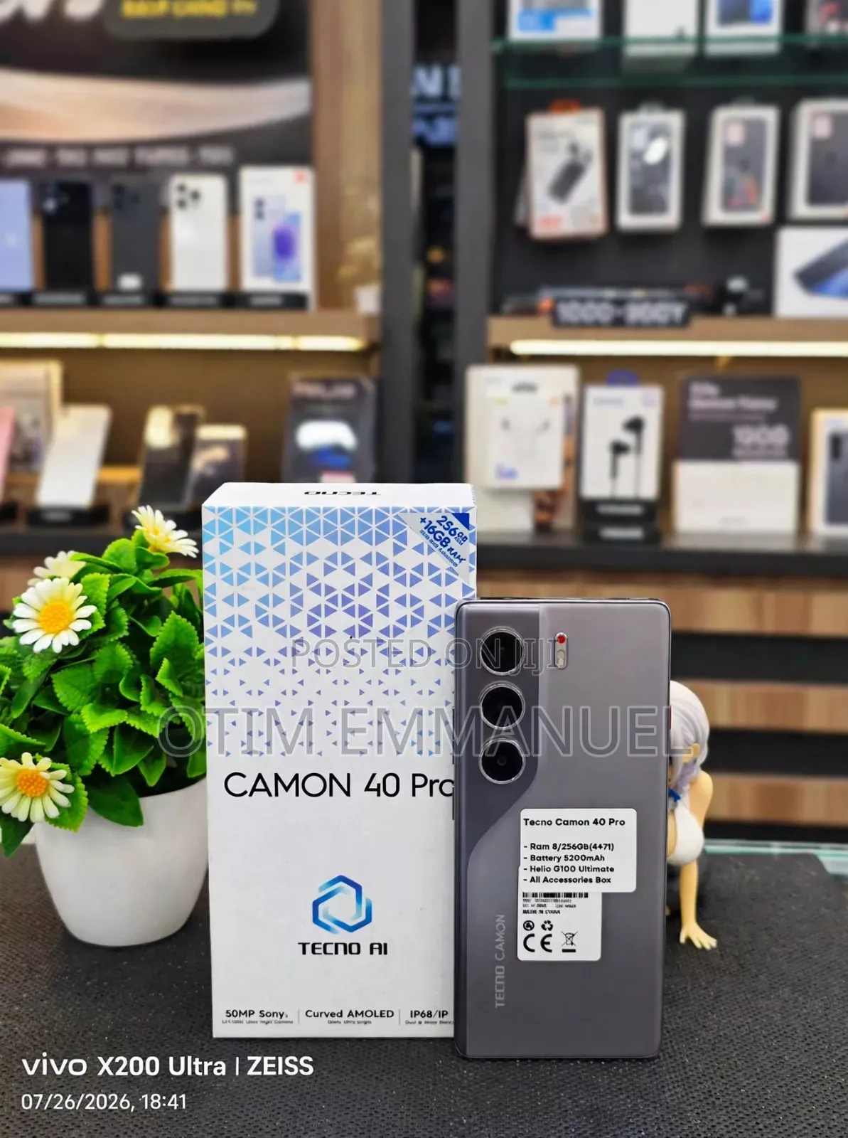 New Tecno Camon 40 Pro 5G 256 GB Black