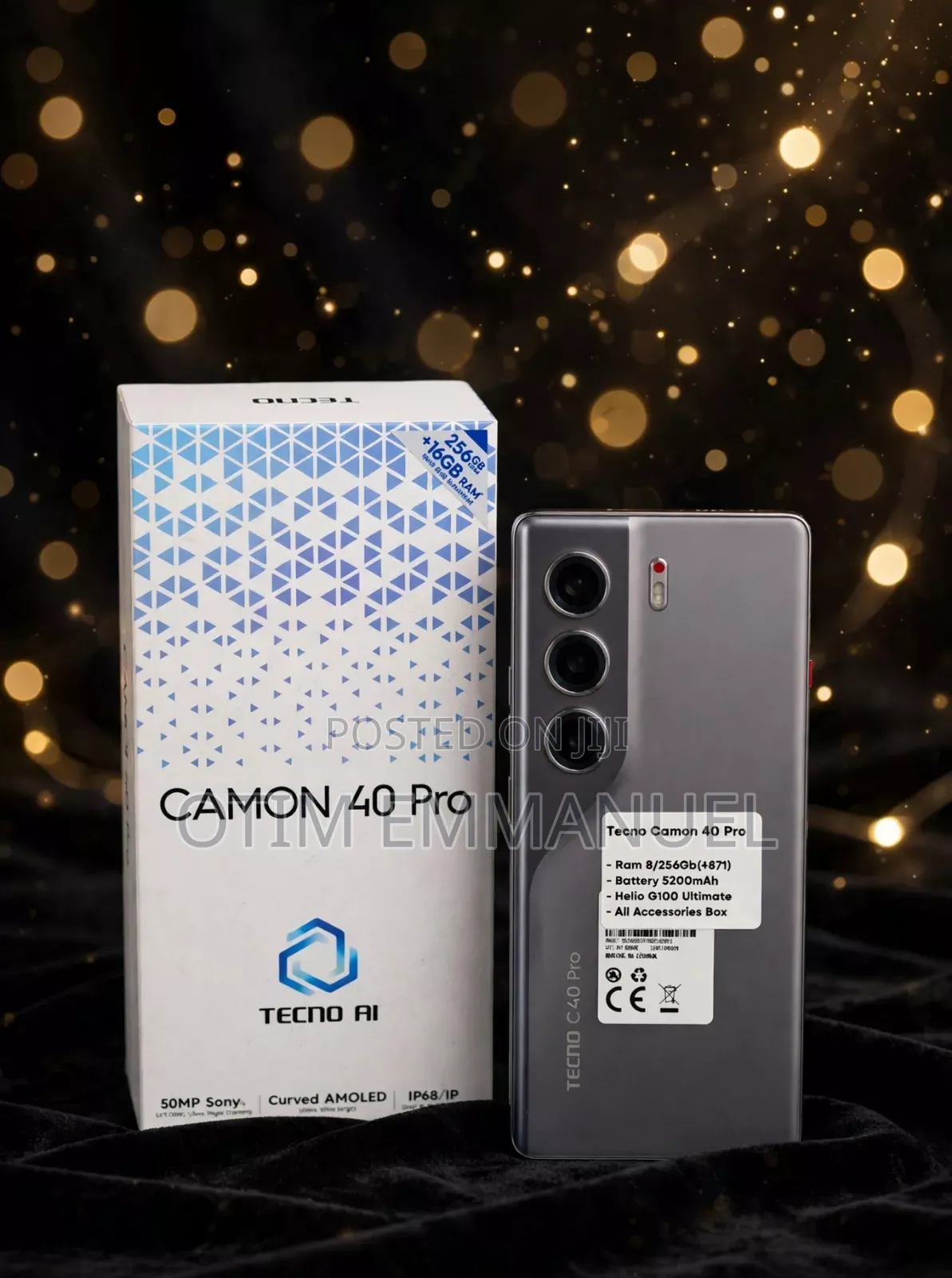 New Tecno Camon 40 Pro 5G 256 GB Black