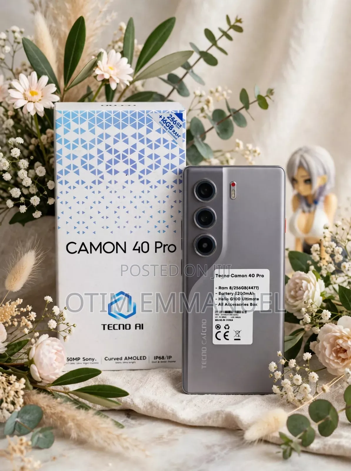 New Tecno Camon 40 Pro 5G 256 GB Black