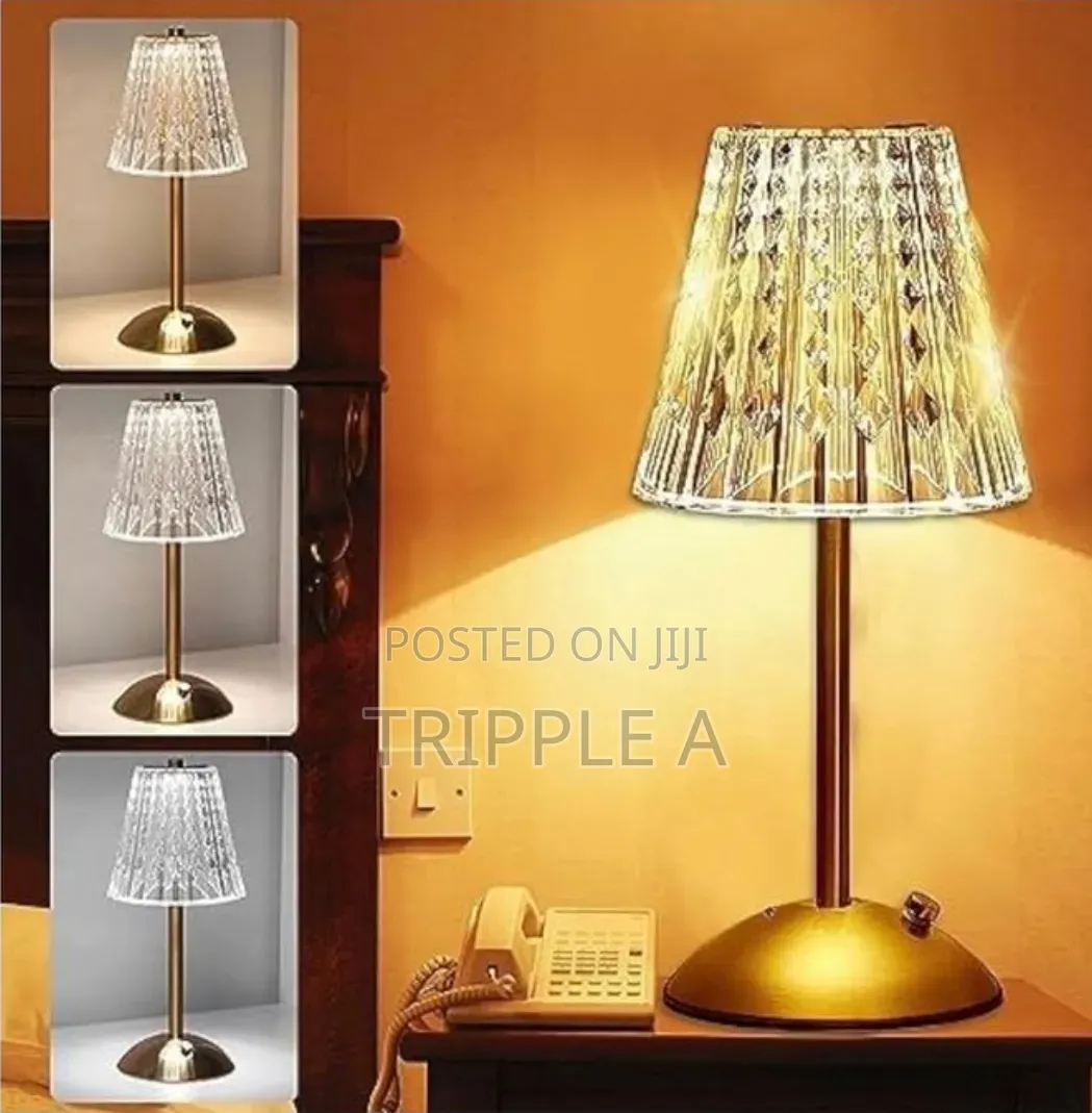 Crystal Table Lamp, Bedside Crystal Table Lamp With Touch