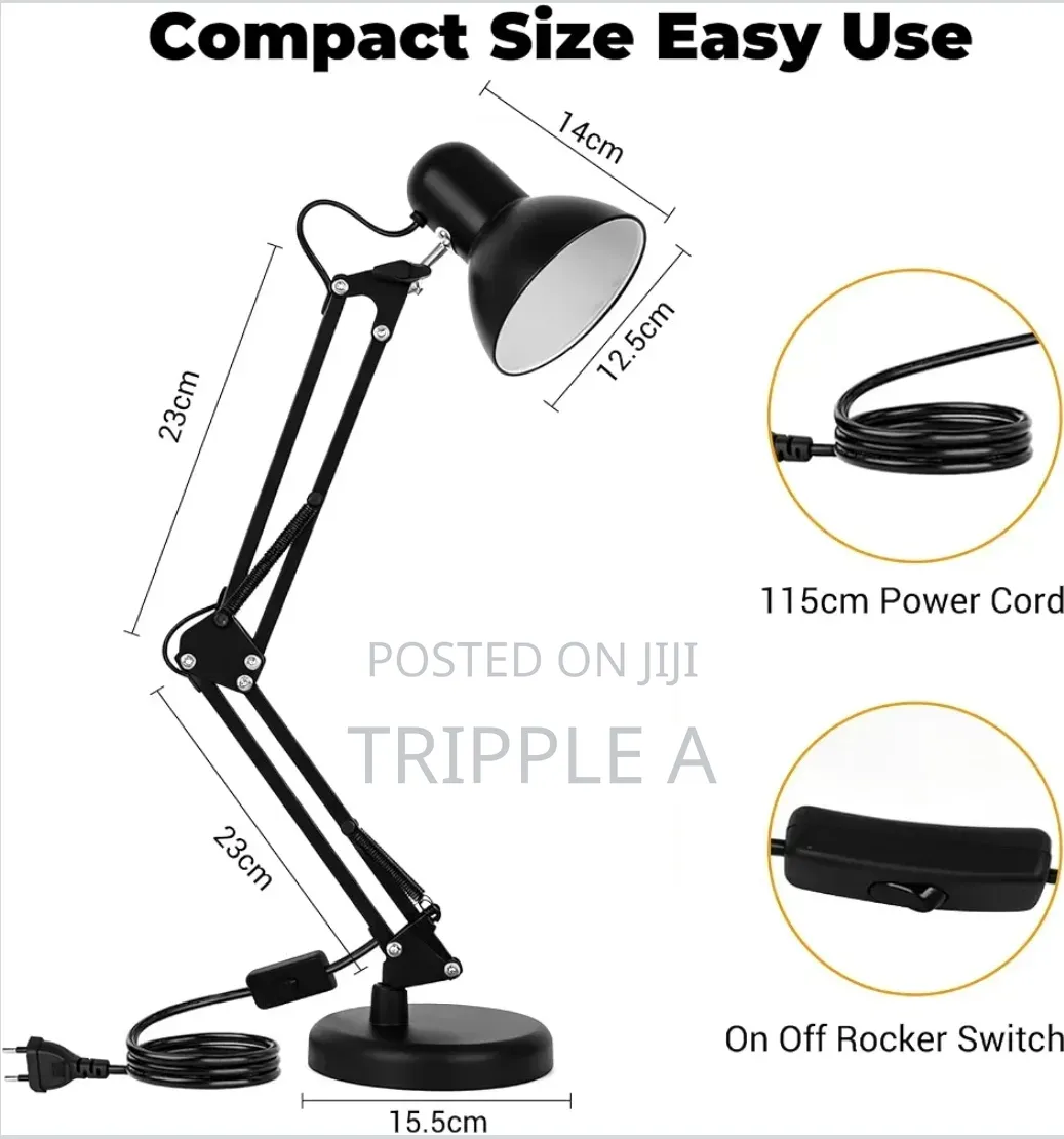 Multi-Joint Desk Lamp With Metal Clamp Base