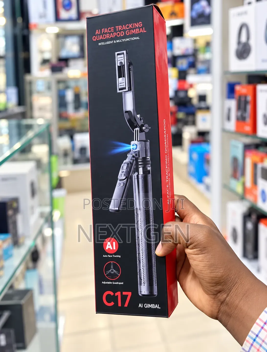 C17 AI Face Tracking Gimbal Tripod 360° Auto Tracking Selfie Stick