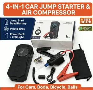 4-in-1 Portable Car Jump Starter + Air Compressor
