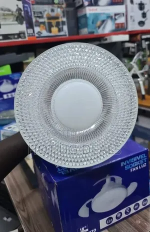 18" Invisible Socket Fan Luz – 2-in-1 Dimmable LED & Screw-in Fan