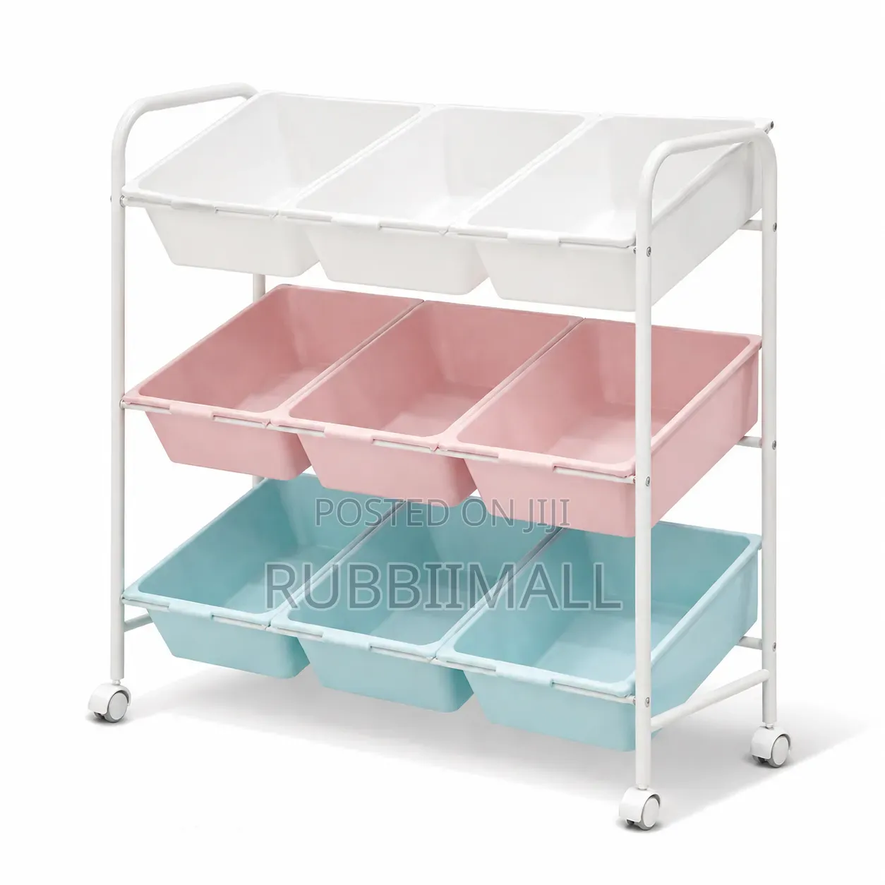 3 Column Movable Storage Rack 3 Tiers