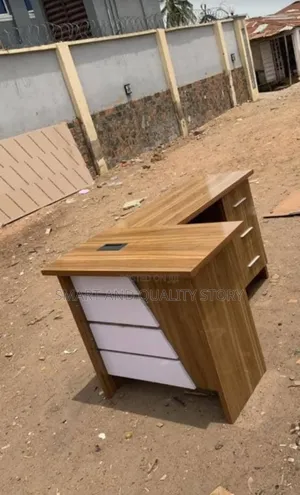 Office Desk 120cm Brown Top+X White in Flont/Study Modern