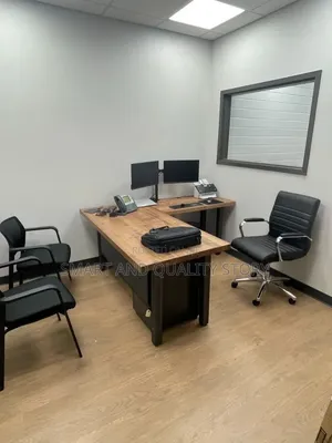 Office Desk 120cm Brown Top+X White in Flont/Study Modern