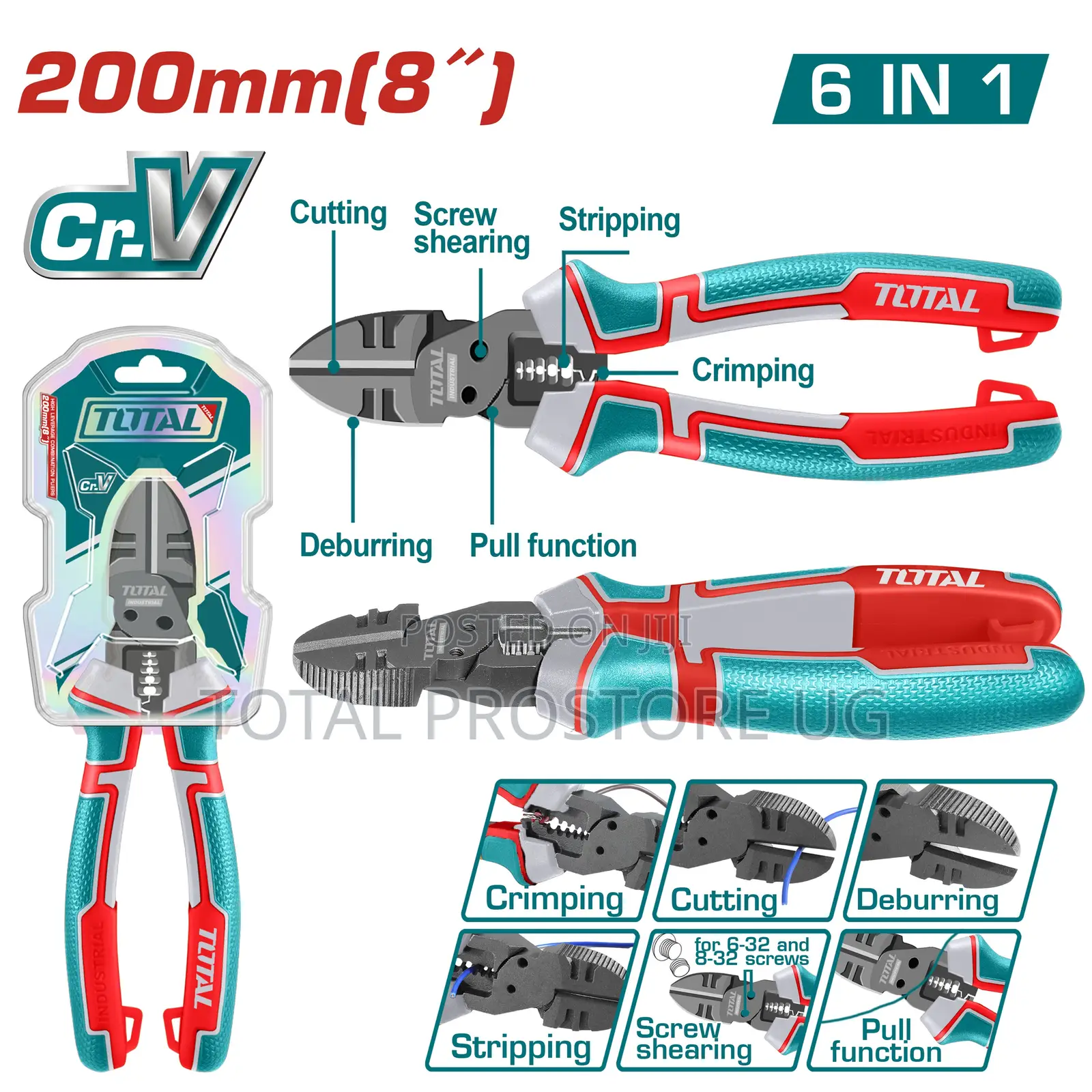 6-in-1 Multi-Function Diagonal Cutting Pliers 200mm(8")