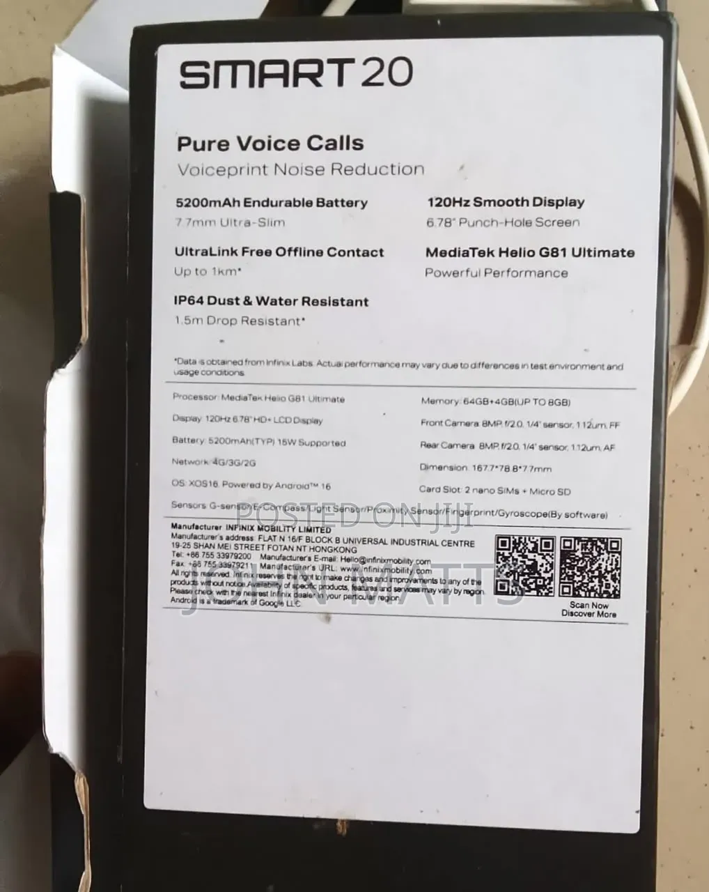 New Infinix Smart 20 128 GB Blue