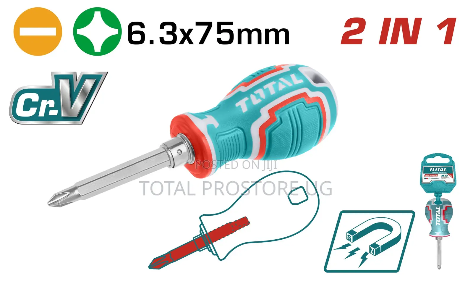 2 IN 1 SCREWDRIVER SET 6.3X75mm.