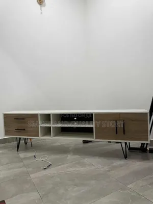 White Tvstand/Wooden TV Stand Unit With Shelves White