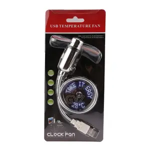 Fan With Time Display USB Clock
