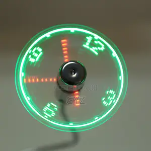 Fan With Time Display USB Clock