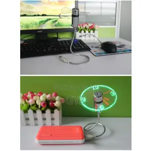 Fan With Time Display USB Clock