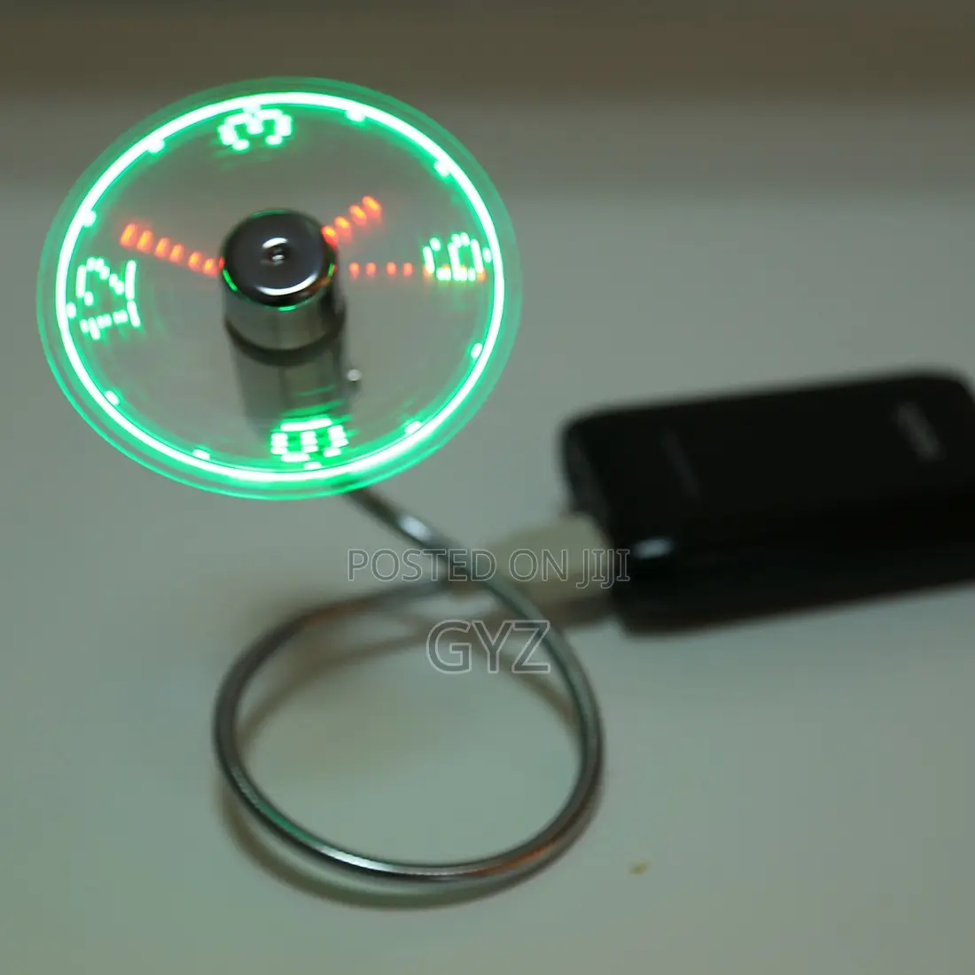 Fan With Time Display USB Clock