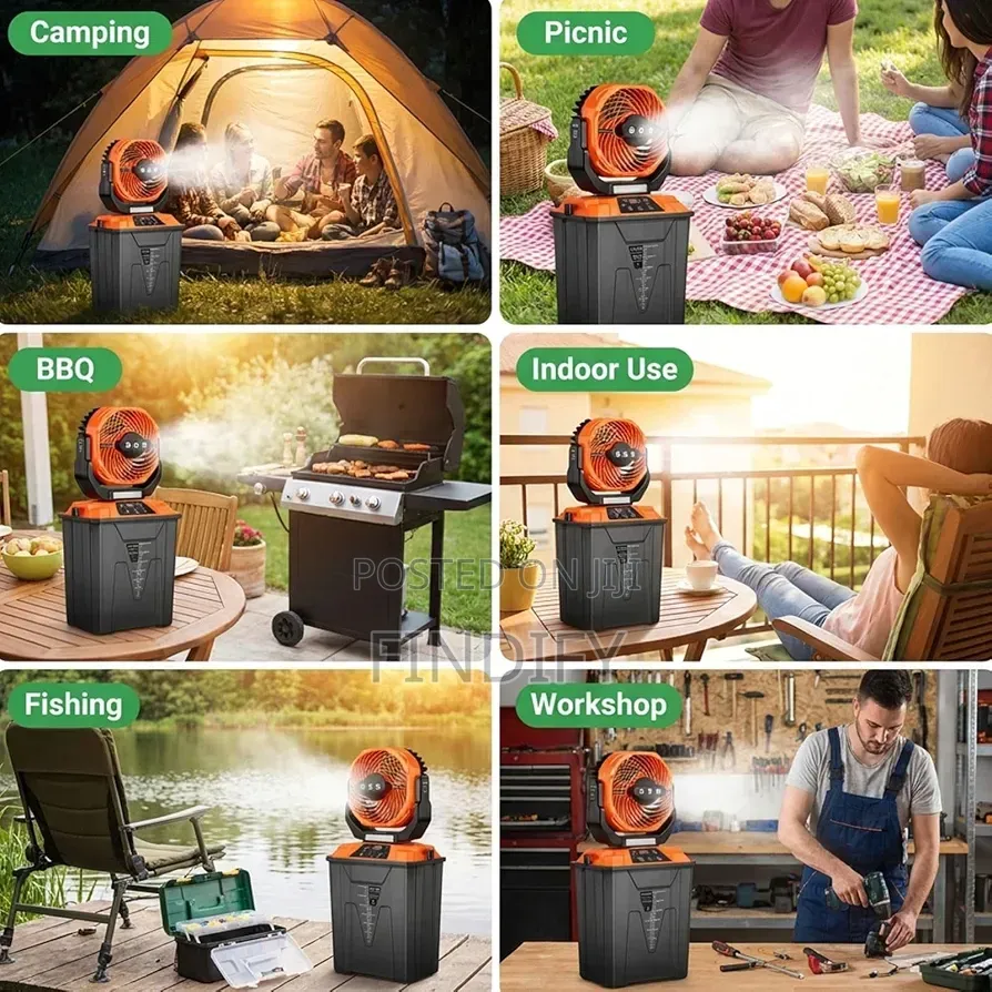 Portable Misting Fan for Outside, 20000mAh Rechargeable Camping Fan
