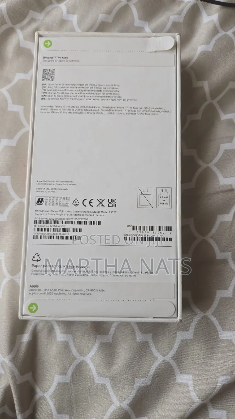 New Apple iPhone 17 Pro Max 512 GB Orange