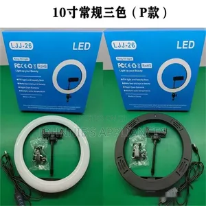 LJ-26 10-Inch LED Ring Light With Smartphone Holder and USB Pow