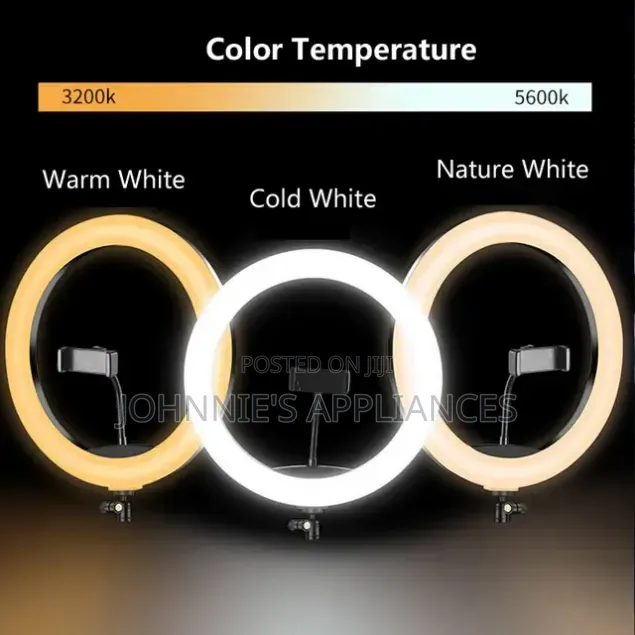 LJ-26 10-Inch LED Ring Light With Smartphone Holder and USB Pow