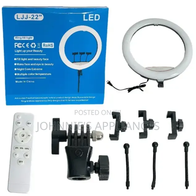 LJ-26 10-Inch LED Ring Light With Smartphone Holder and USB Pow