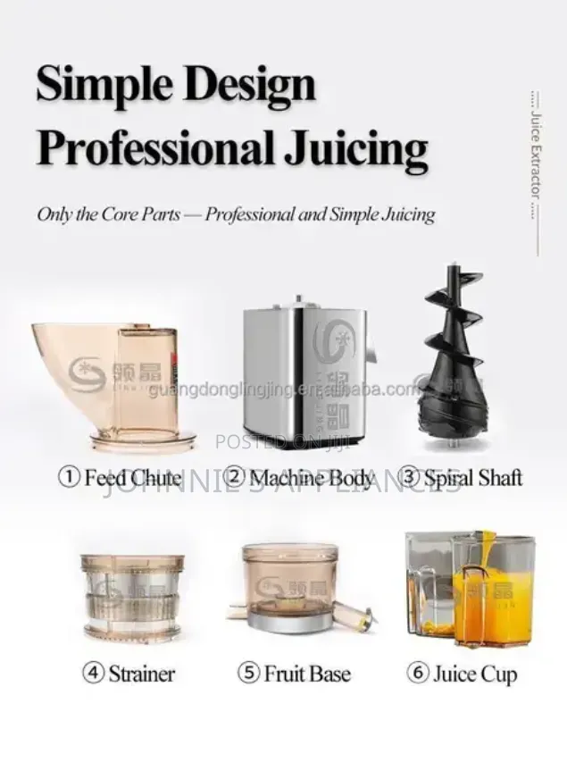 Commercial Slow Juicer Machine With Large Feeding Hopper and Dual