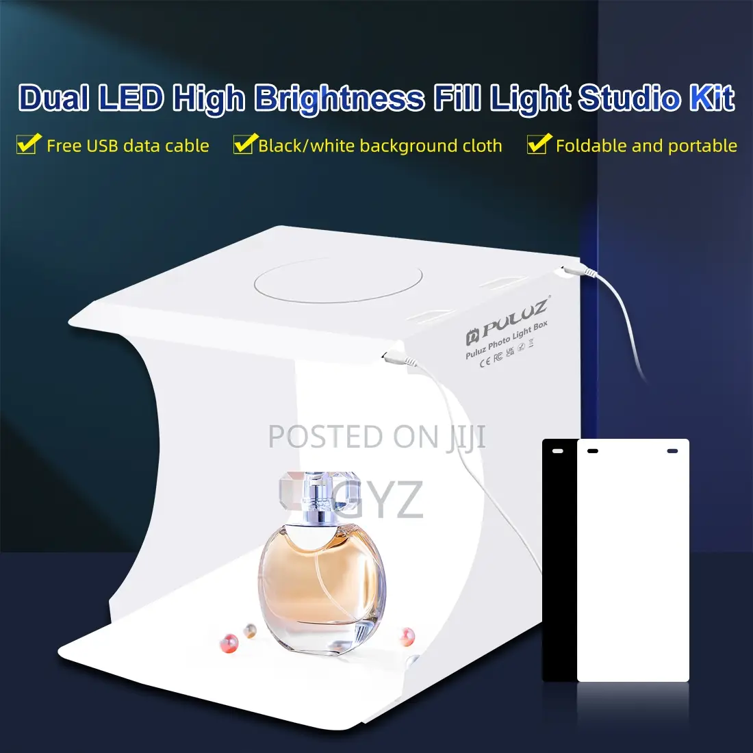 Photo Studio Shooting Tent Box Kit With 2 Colors Backdrops
