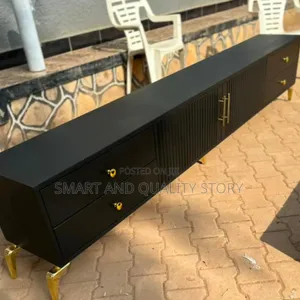 Black Tvstand 1.8m TV Stands Bianca Wall With Drowers
