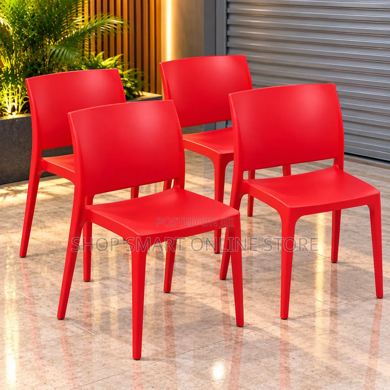 1Pcs Red Plastic Chairs Plastic Chairs