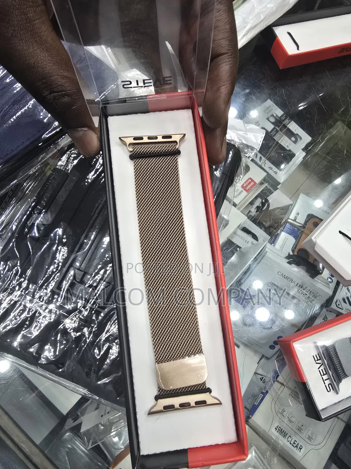 Rose Gold Milanese Mesh Smartwatch Strap – Magnetic Stainless Steel