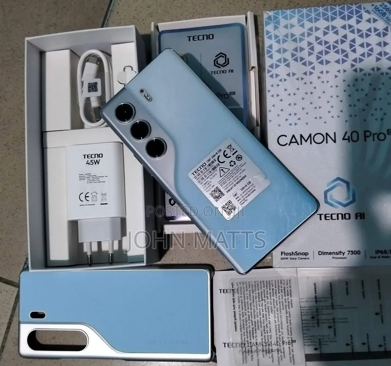 New Tecno Camon 40 Pro 4G 256 GB Blue