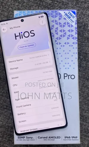 New Tecno Camon 40 Pro 4G 256 GB Blue