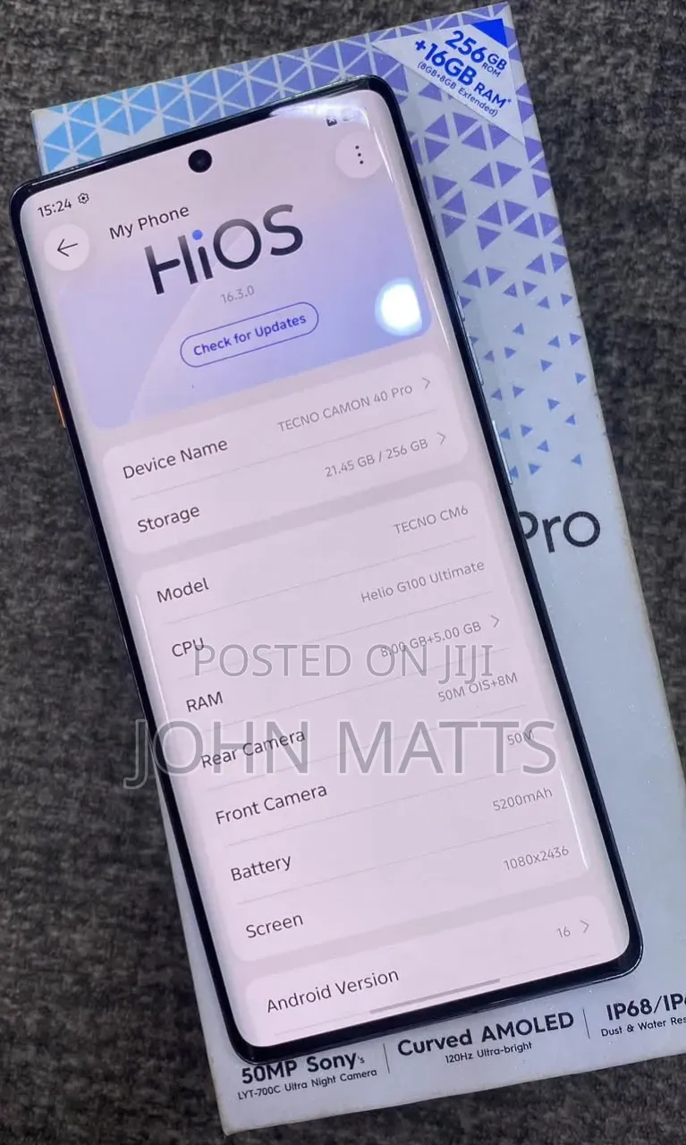 New Tecno Camon 40 Pro 4G 256 GB Blue