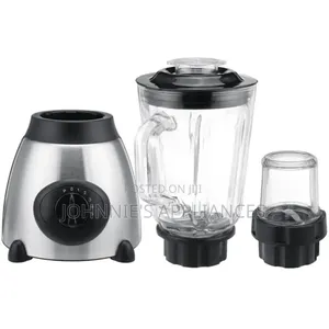 (2in1)Stainless Steel Blender With Glass Jar and Grinder Attachment