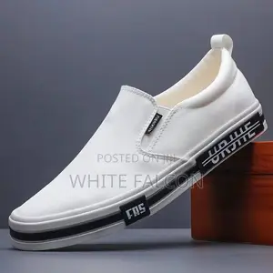 Shanbu Canvas Sneakers With Rubber Sole-White