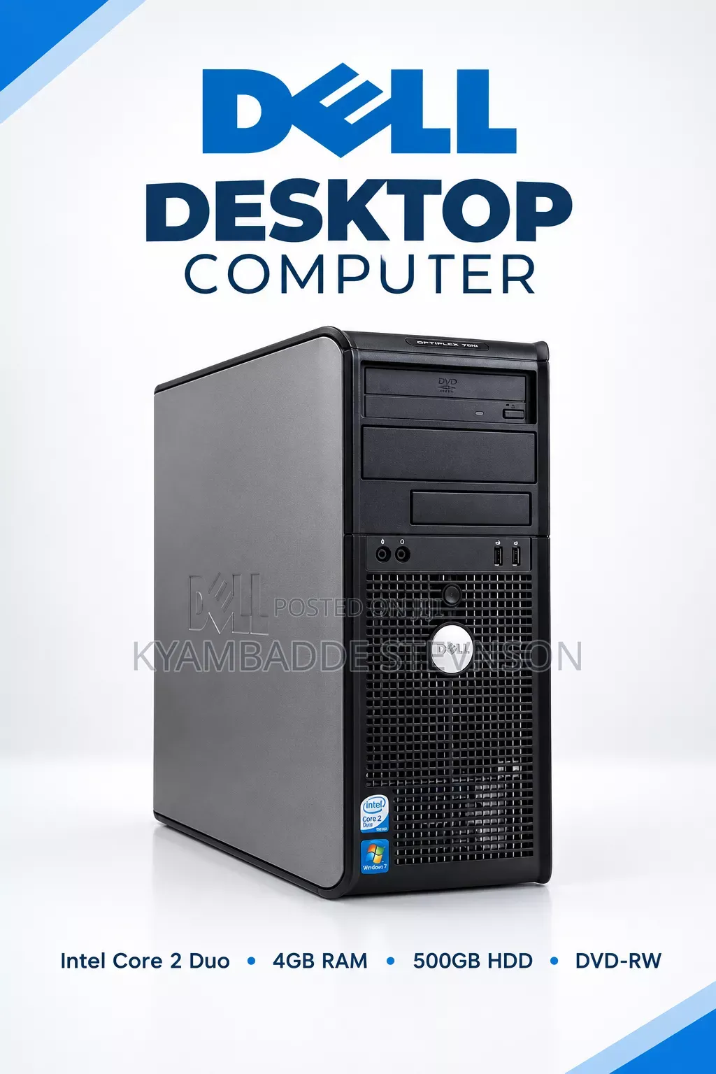 Desktop Computer Dell OptiPlex 380 4GB Intel Core 2 Duo HDD 500GB