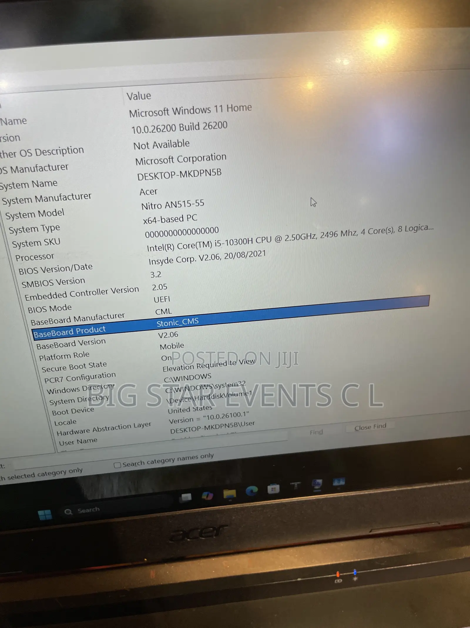 Laptop Acer Nitro 16 16GB Intel Core i5 SSD 512GB