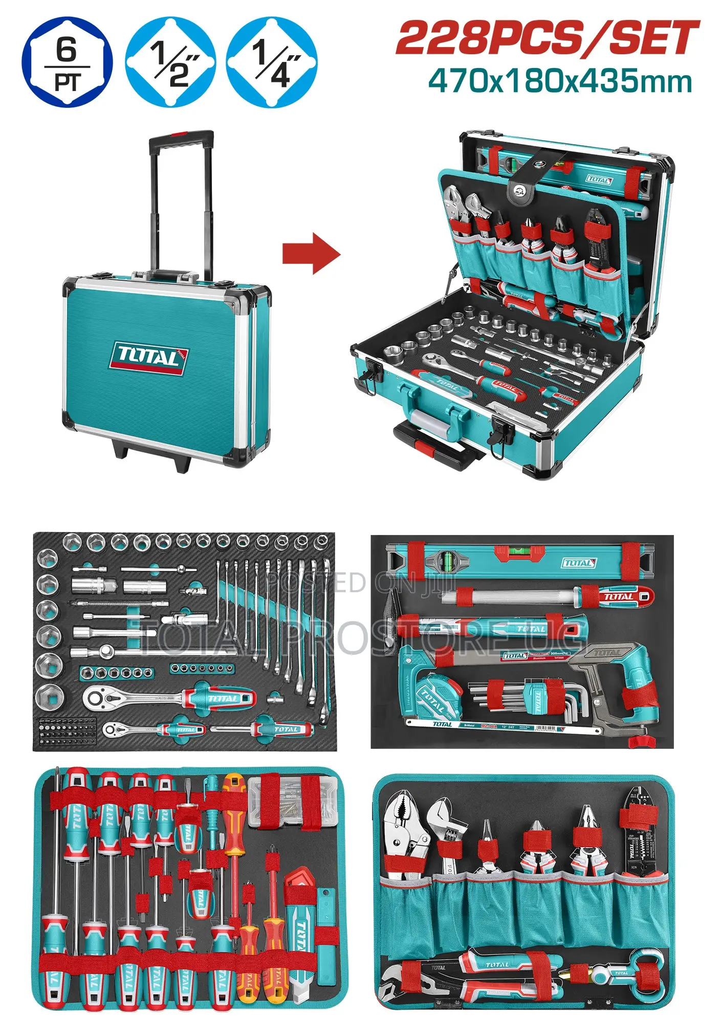 228 PCS Hand Tools Set 470x180x435mm.
