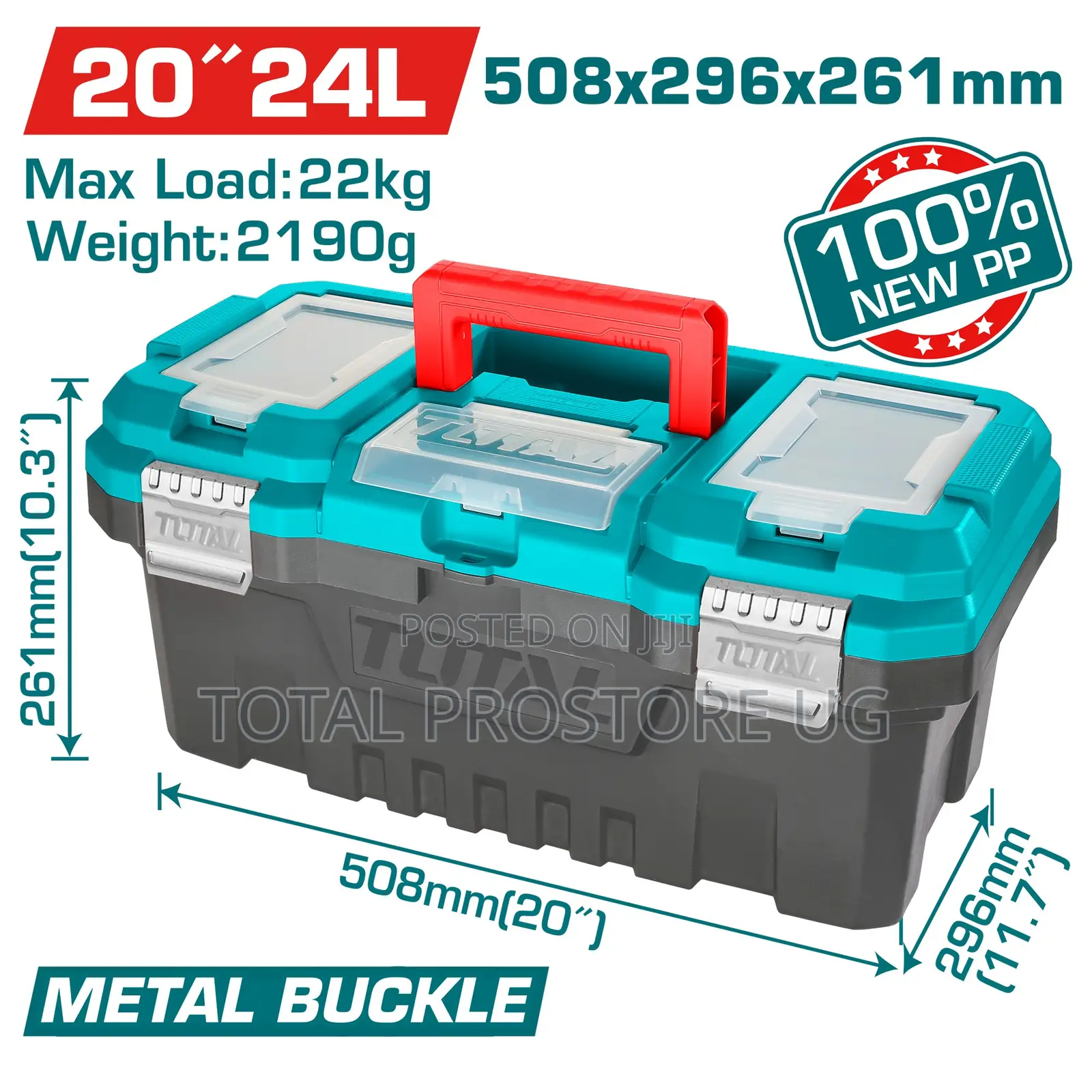 20" Plastic Tool Box 2190g 508x296x261mm/20"