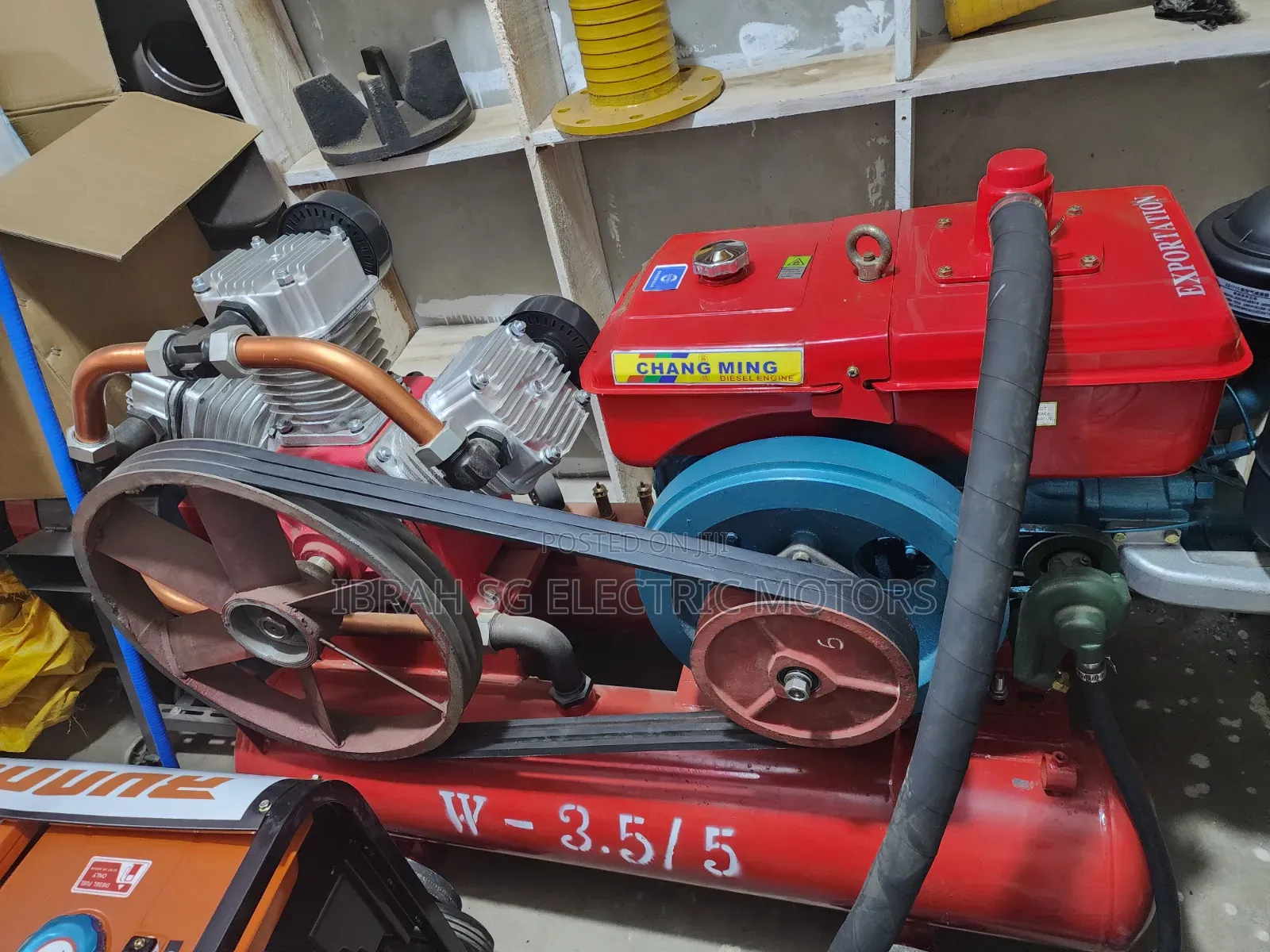 Air Compressor Double Tanks Engine Driven